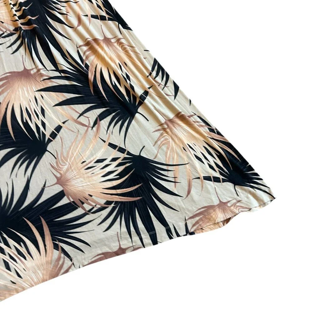 Soft Surroundings Tropical Print Sleeveless Dress Neutral Size Medium Women's